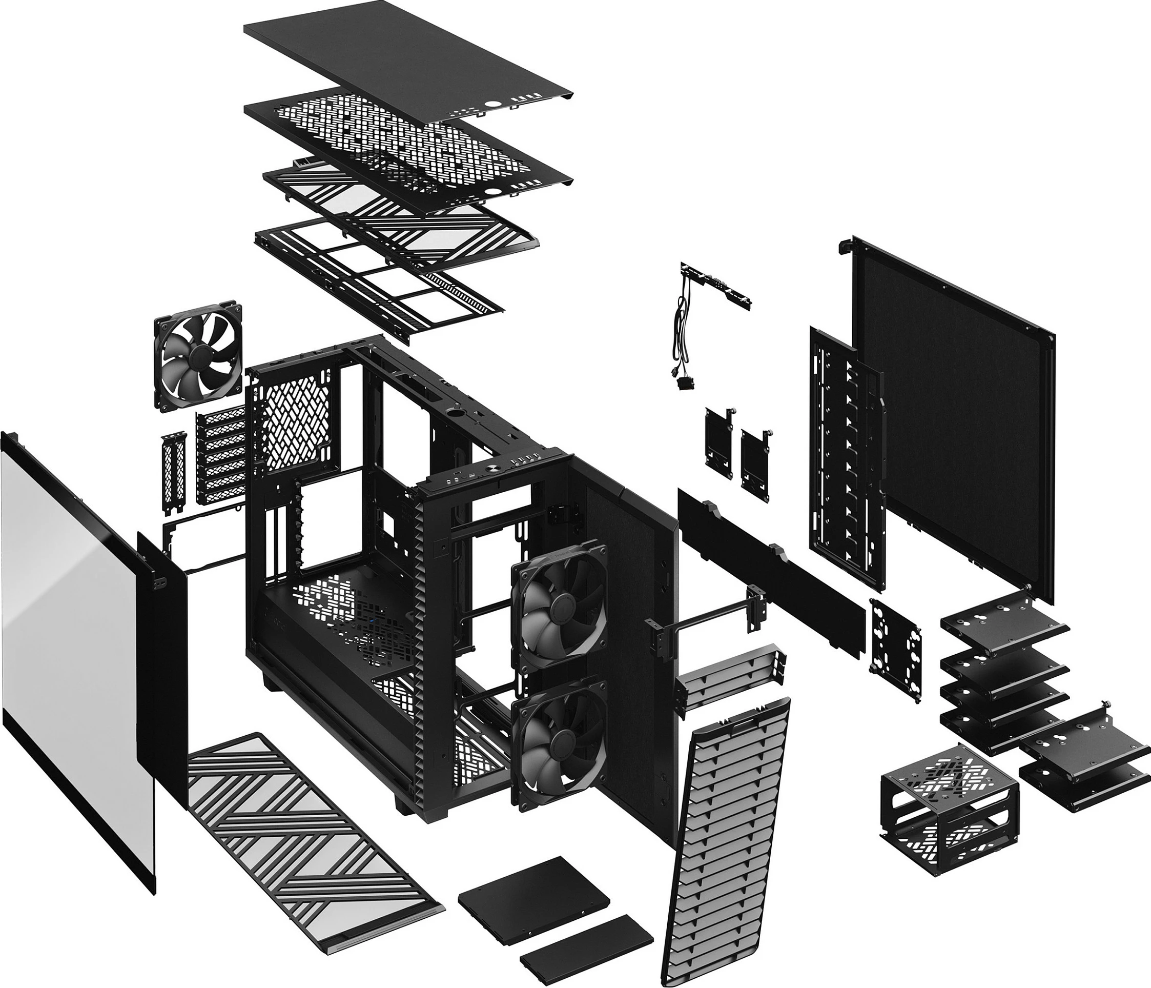 Kasë Fractal Design Define 7, Midi Tower, ATX, EATX, micro ATX, Micro-ITX, e zezë