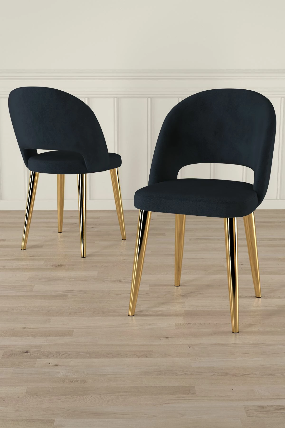 Set karrigesh (6 copë), Hanah Home, Pane, anthracite, gold