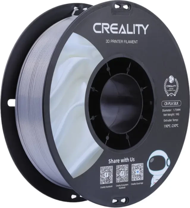 Filament 3D Creality CR-Silk PLA, 1.75 mm, 1 kg, argjendtë