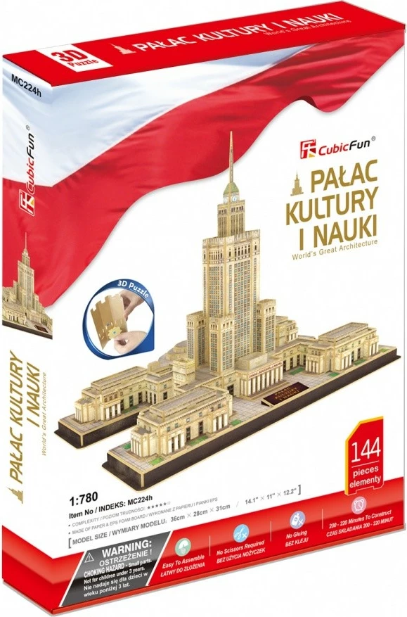 Puzzle 3D Cubic Fun Palace of Culture and Science 144 pjesë