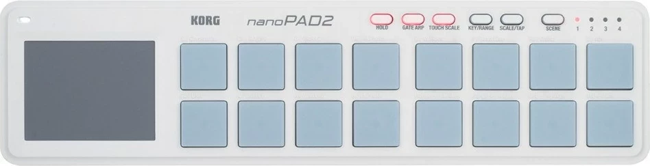 Kontroller MIDI Korg nanoPAD 2, USB, Bardhë