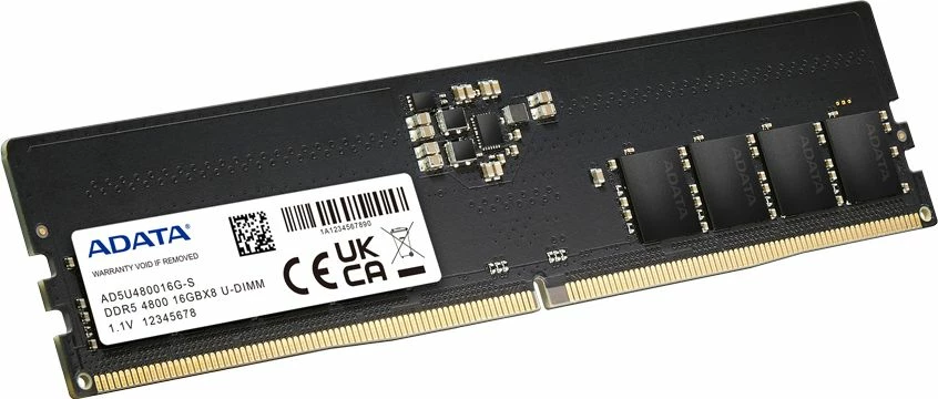 RAM Memorje ADATA AD5U480016G-S 16GB DDR5 4800MHz CL40 UDIMM 1x16GB, e zezë