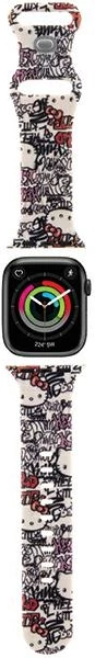 Rrip silikoni Hello Kitty Silicone Tags Graffiti për Apple Watch 38/40/41mm, Bezhe