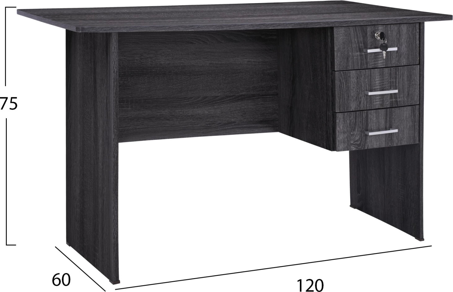 Melaminë për zyre me 3 sirtarë FH2268.01 ngjyrë gri 120x60x75 cm