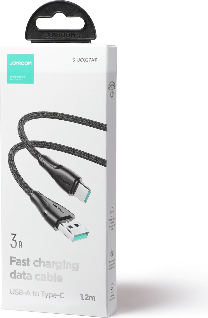 Kabllo Joyroom Surpass Series A11, USB-A në USB-C, 1.2m, 3A, e zezë