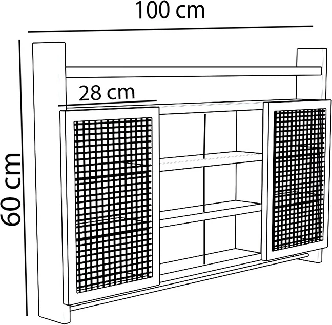 Raft muri për kuzhinë Puro, ngjyrë arre, 100x9x60cm