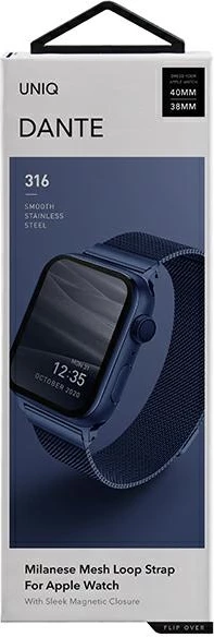 Rrip çeliku për Apple Watch UNIQ Dante, 38/40/41mm, Blu