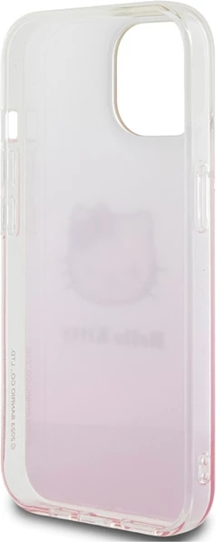 Mbështjellës Hello Kitty IML Gradient Electrop Kitty Head për iPhone 15, rozë