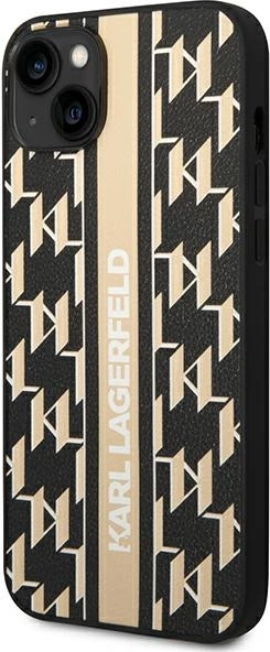 Mbështjellës Karl Lagerfeld Monogram Stripe për iPhone 14 Plus 6.7", Kafe