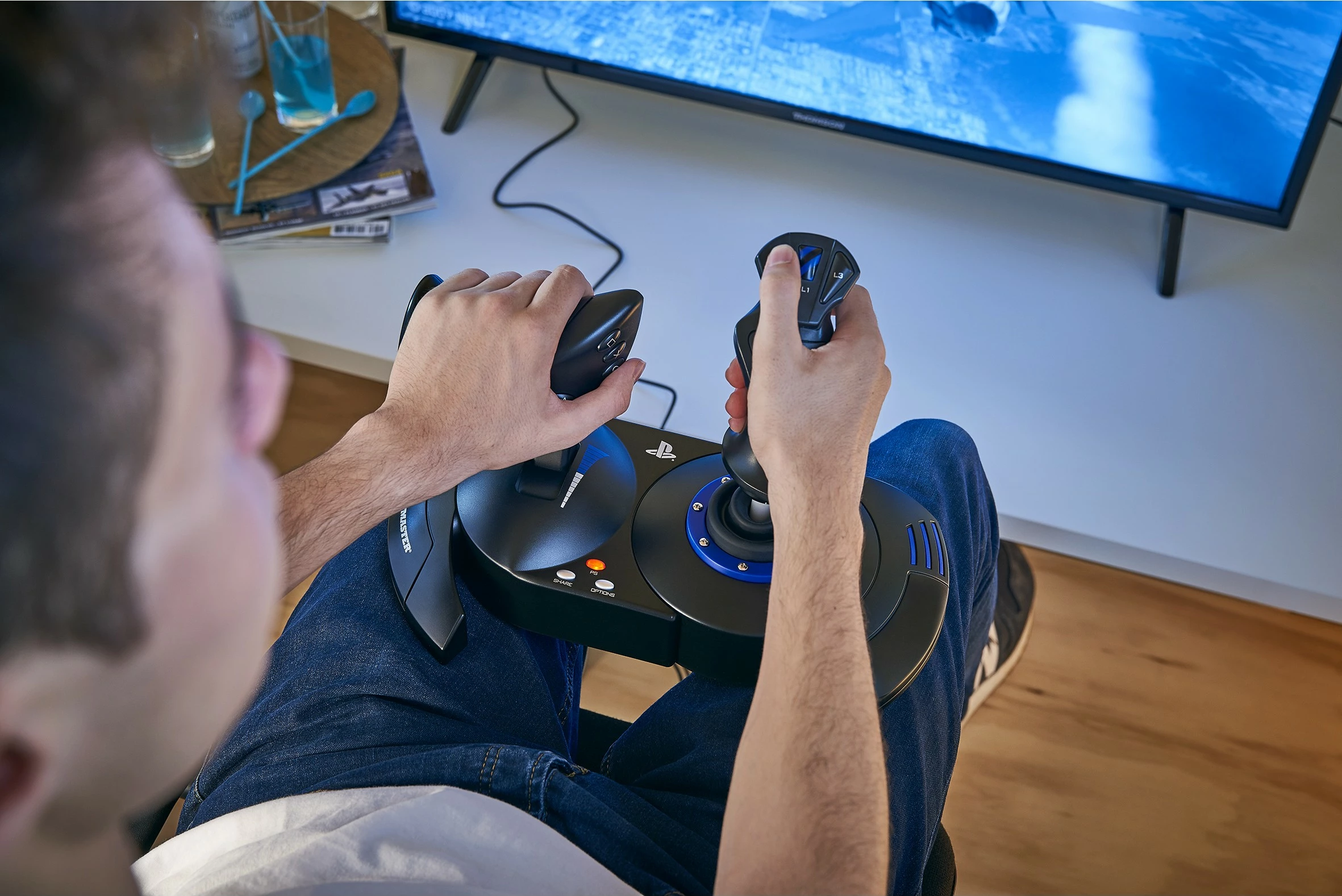 Joystick Thrustmaster T.Flight Hotas 4, PC, PlayStation 4, USB 2.0, i zi, blu