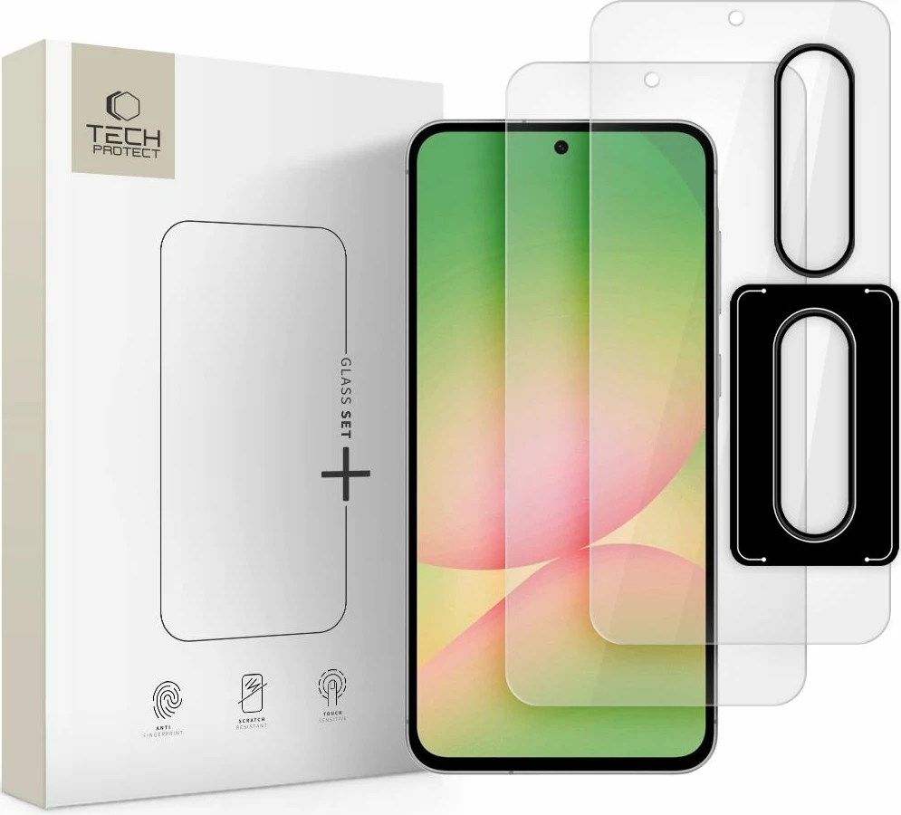 Set xhama mbrojtës Tech-Protect Glass Set+ për Samsung Galaxy A36/A56 5G, Transparent