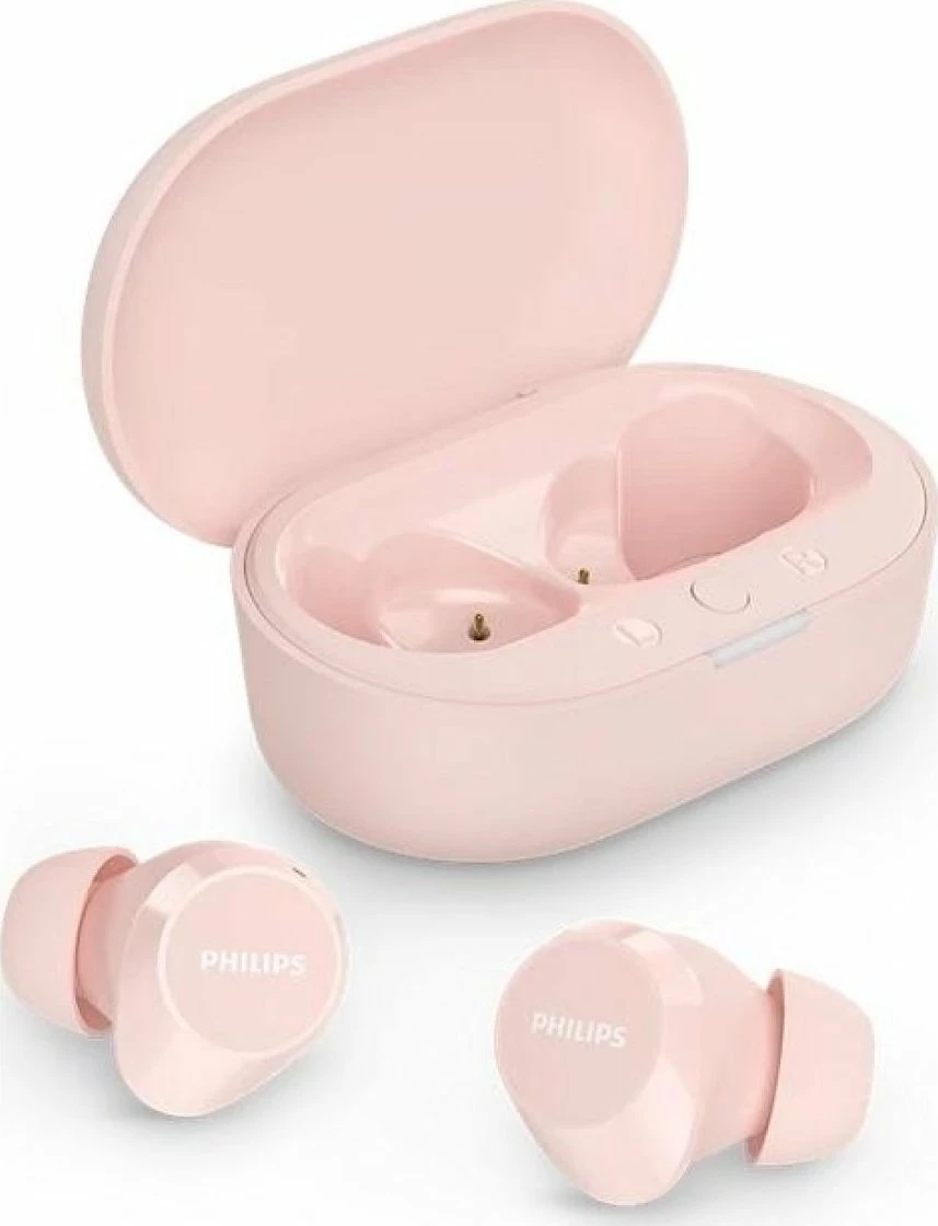 Kufje Philips TAT1209PK/00, true wireless Bluetooth, in-ear, mikrofon, IPX4, 6+12 h, rozë, set me kuti karikimi