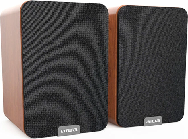 Altoparlantë aktivë Aiwa ASP-A200BR, 2 x 25 W RMS, Bluetooth 5.0, HDMI-ARC/Optik/COAX/USB/RCA, kafe, set 2 copë