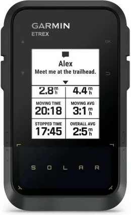 GPS dorë Garmin eTrex Solar, 28 MB, E zezë, Gri