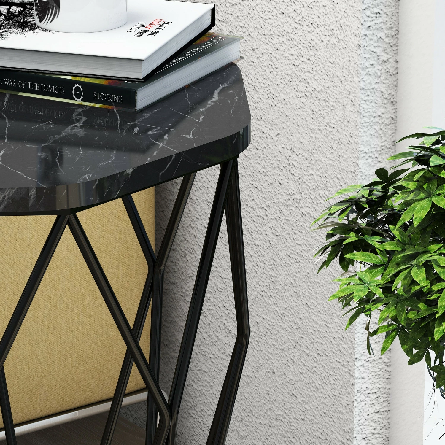 Tavolinë anësore Hanah Home, Sofya, mermer i zi