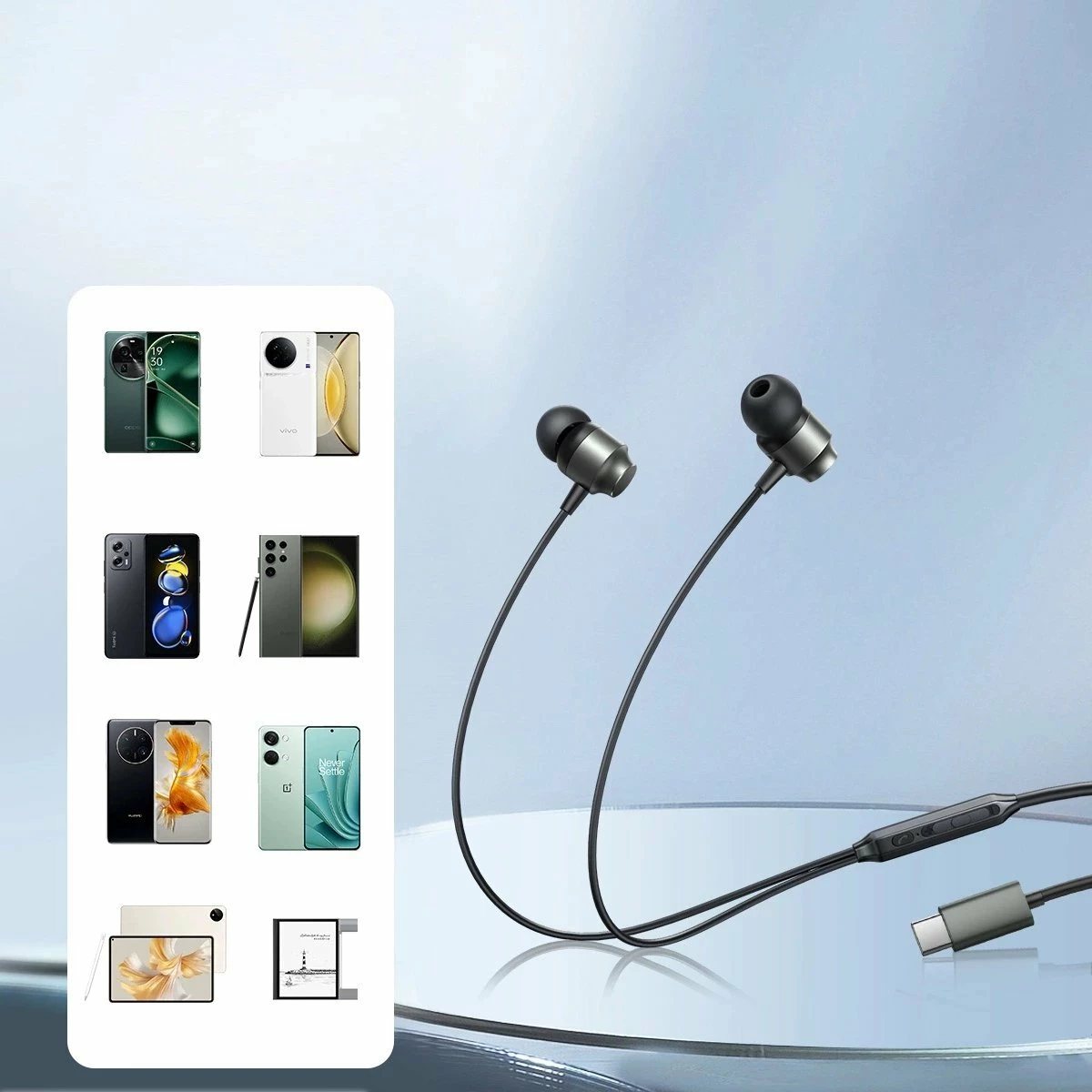 Kufje Joyroom JR-EC06 USB-C me mikrofon, 1.2 m, gri (JYR908)