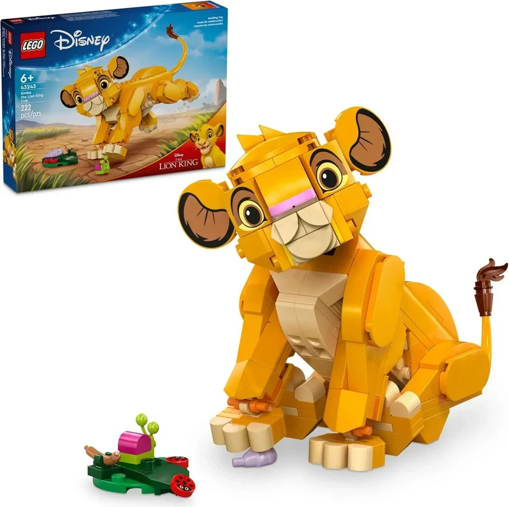 Lodra LEGO Disney Simba 43243, për fëmijë 6+ vjeç, Ngjyrë Verdhë