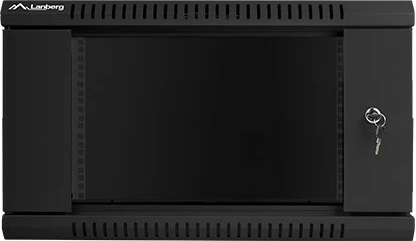 Kasë rrjeti Lanberg WF01-6606-10B, 19", 6U, 600x600mm, derë xhami, e zezë