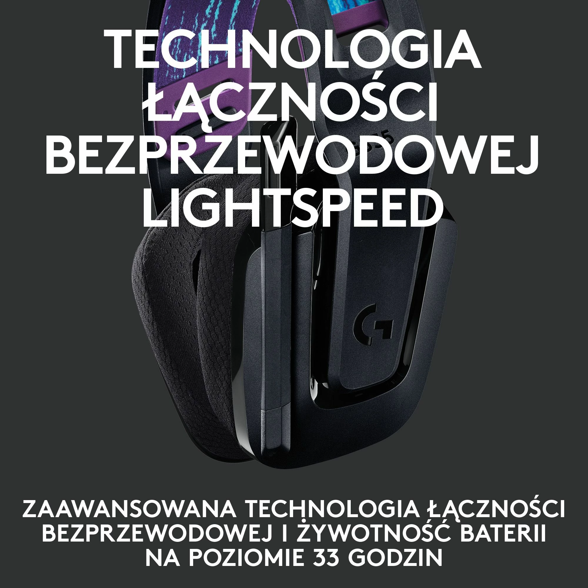 Kufje gaming Logitech G535 LIGHTSPEED 981-000972, wireless, USB receiver, PS4/PS5/PC, Black