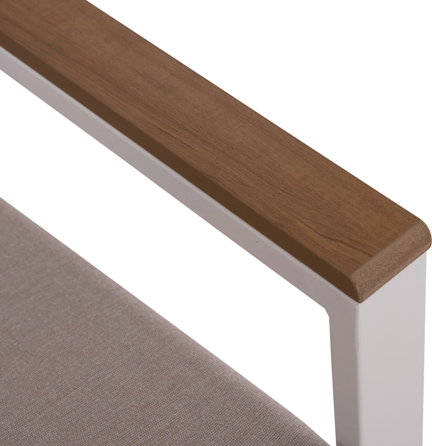 Divan i jashtëm dy vendesh SAFIN, alumin i bardhë, jastëkë bezhë, FH6279.01, 140x70x77cm