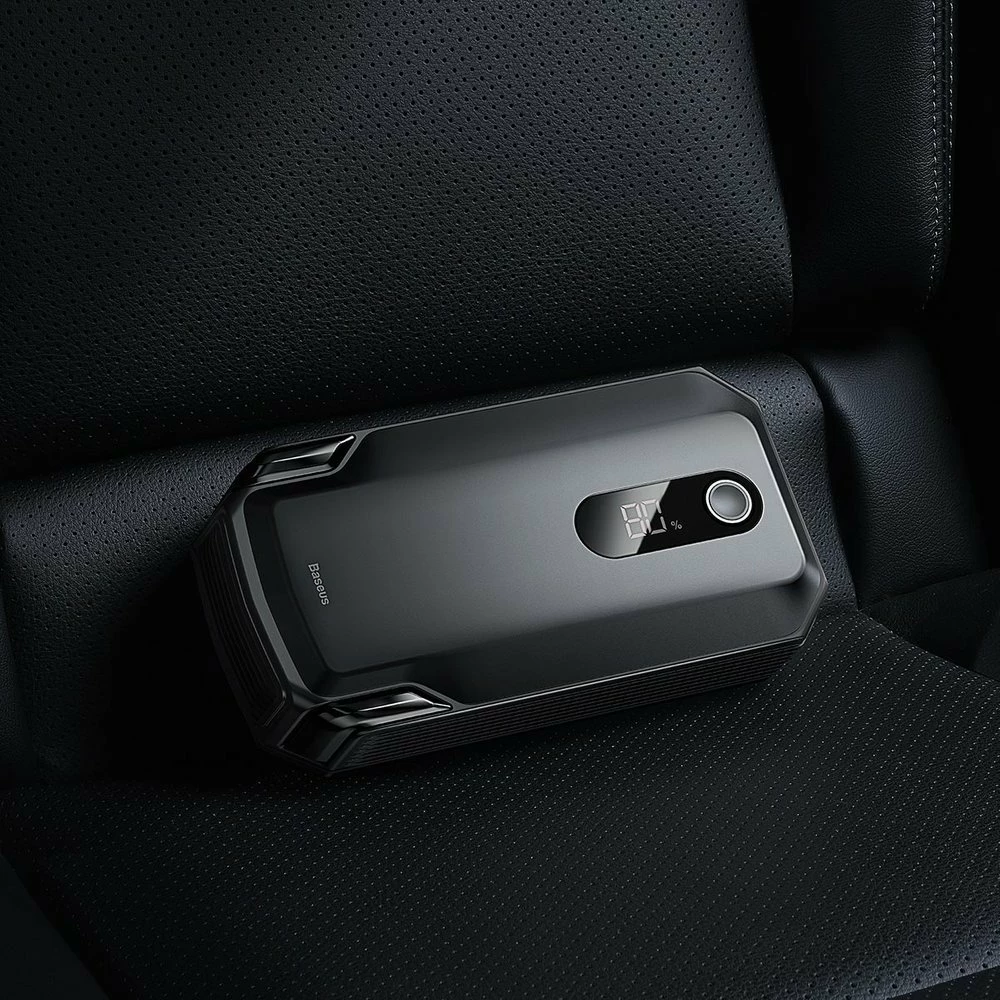 Jump starter Baseus CGNL020001, powerbank 20000mAh, 12V, 2000A, me kabllo krokodili, e zezë