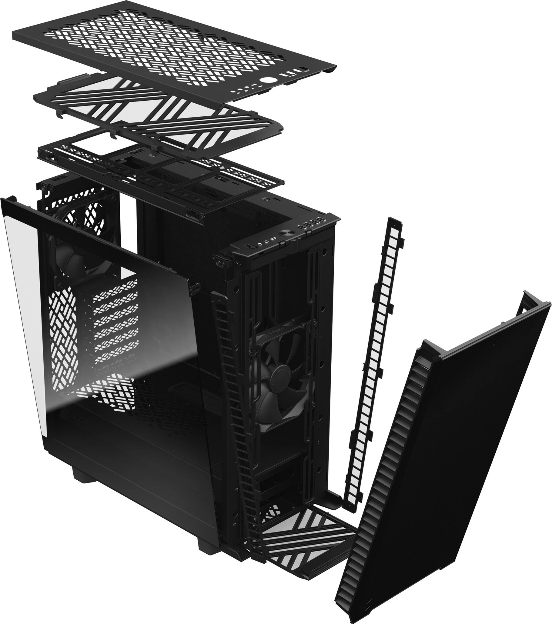 Kasë Fractal Design Define 7 Compact, Midi Tower, ATX, micro ATX, Micro-ITX, e zezë