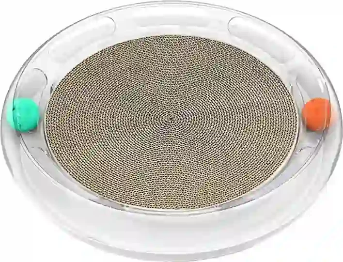 Lodër gërvishtëse për mace Petkit P610 me dy topa, transparente