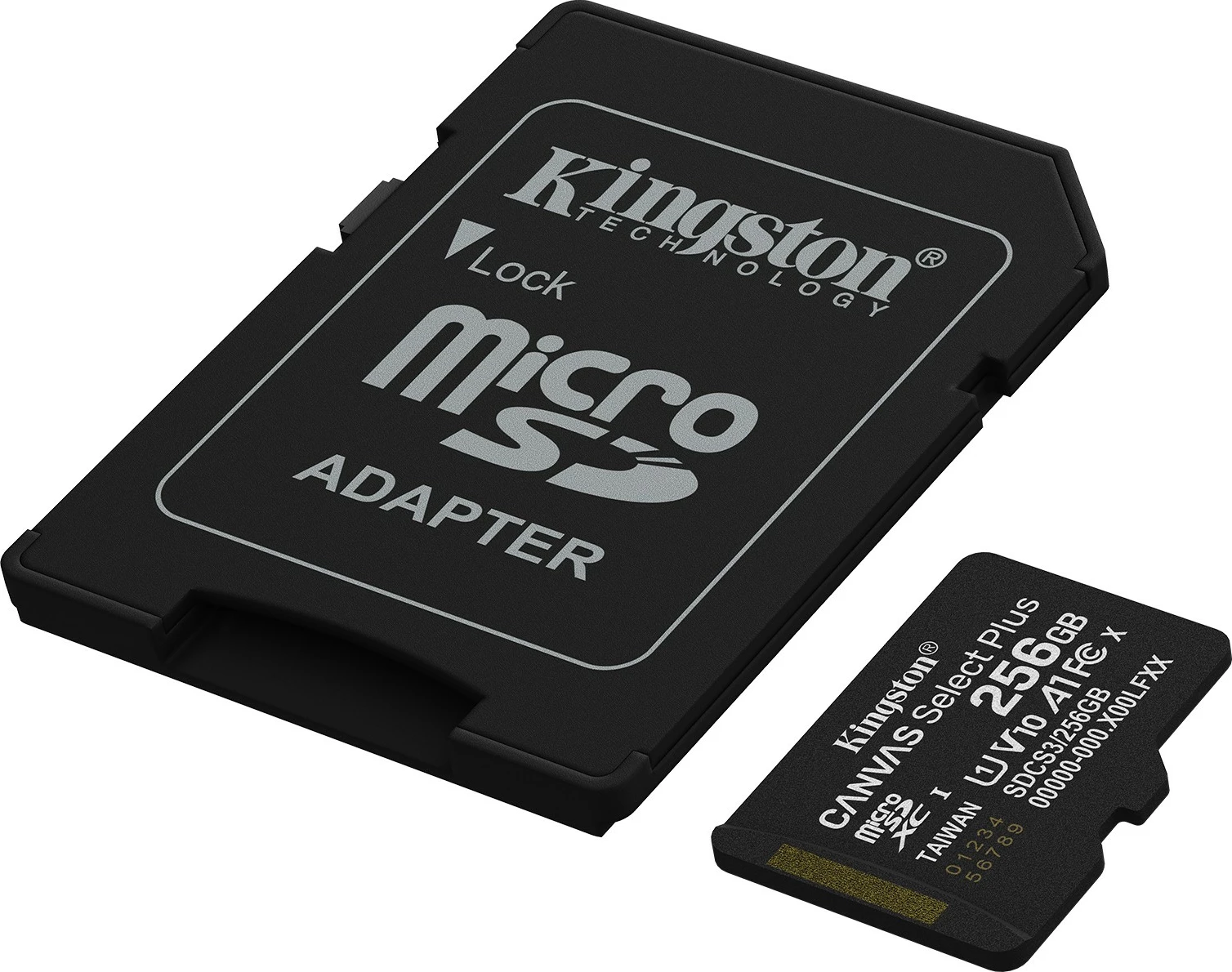 Kartelë memorie Kingston Canvas Select Plus 256GB microSDXC me adapter, e zezë