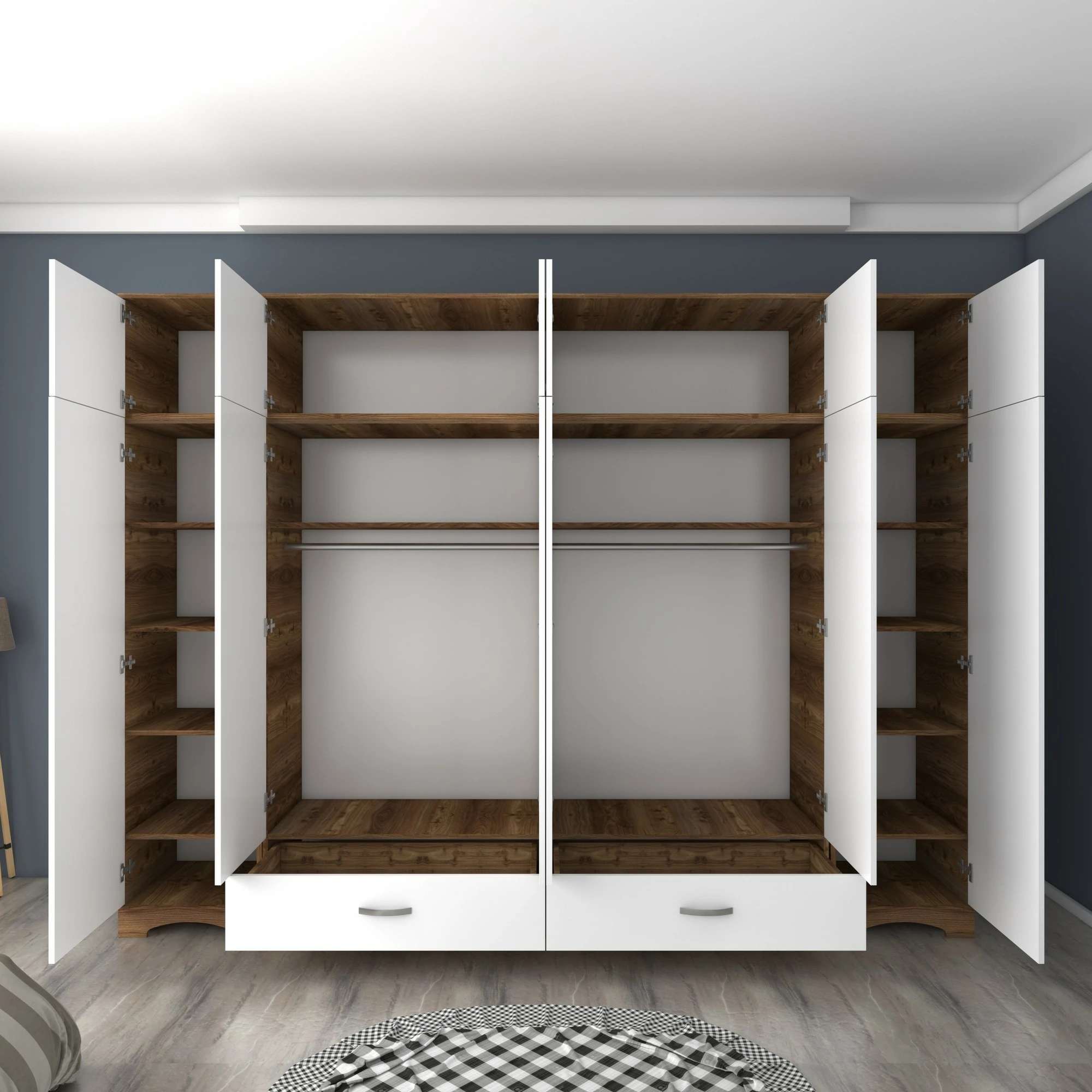 Dollap Skye Decor, ngjyrë arr dhe e bardhë, BA133 - 3907