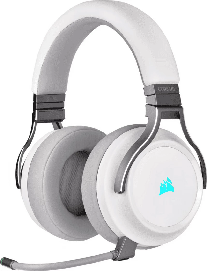 Kufje gaming Corsair Virtuoso CA-9011186-EU me mikrofon boom, over-ear, të bardha