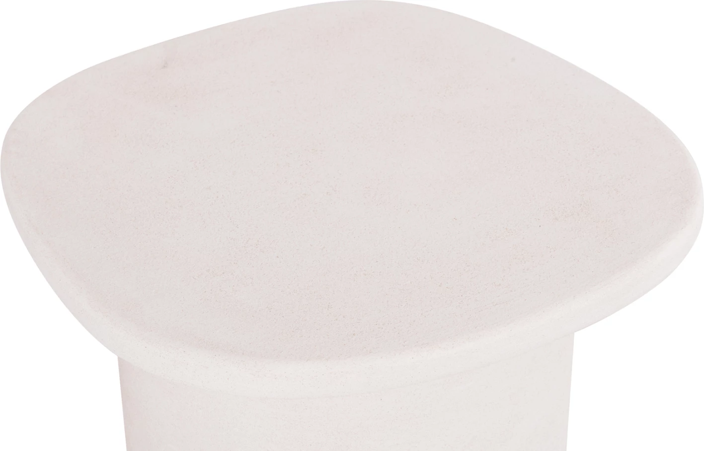Tavolinë kafeje ovale, seri Santorini, MDF, ngjyrë off-white, 54x54.5x40H cm.