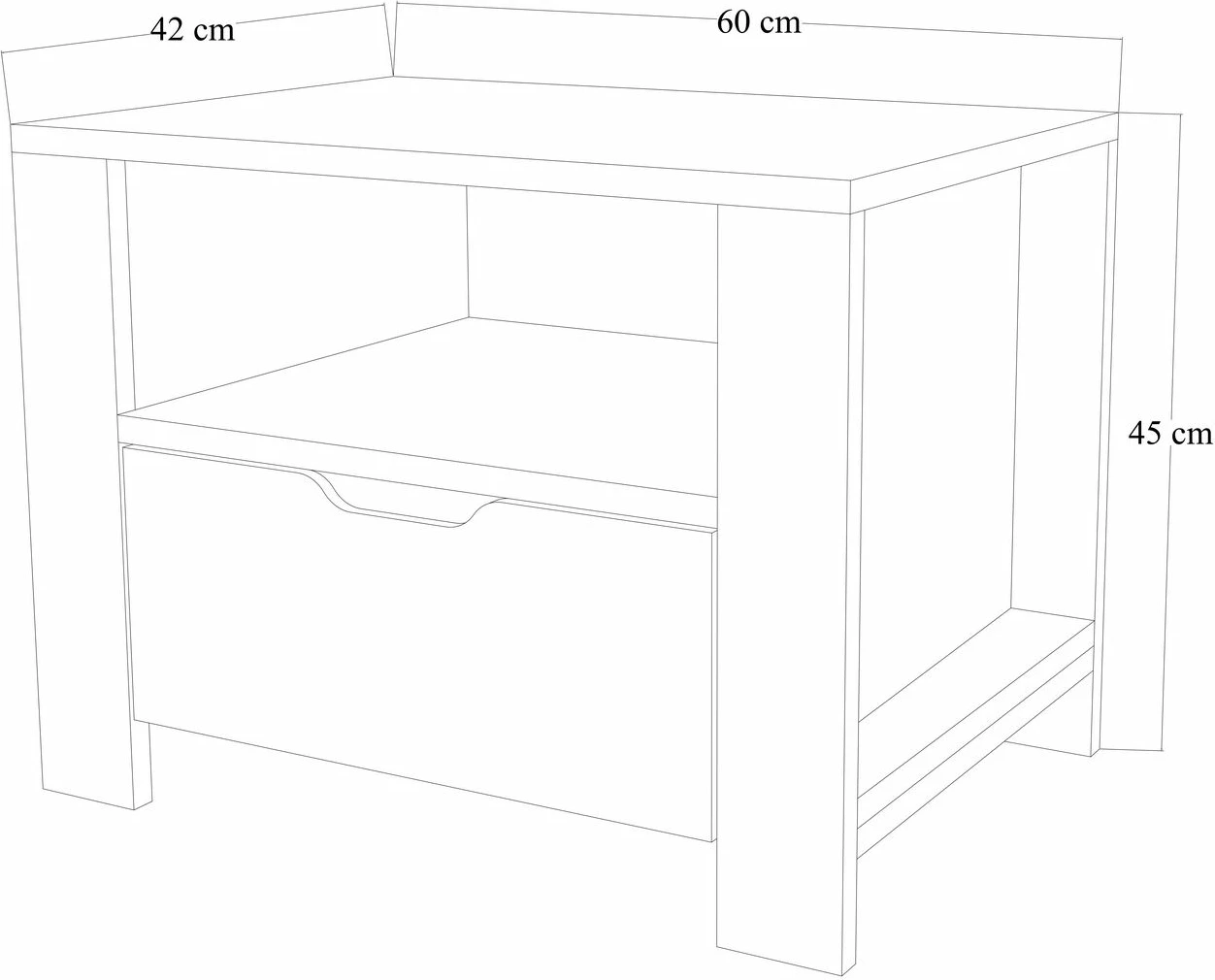 Komodinë e bardhë për natë, Skye Decor, Duru 1600-34