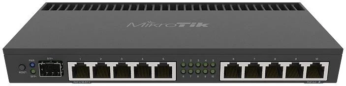 Ruteri i lidhur me tela MikroTik RB4011IGS+RM, Ethernet Gigabit, i zi