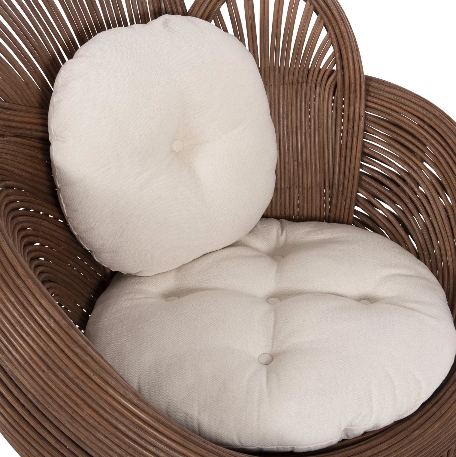 Karrige CIRCE FH9883, ratan kafe, jastëk ecru, 100x74x112.5H cm