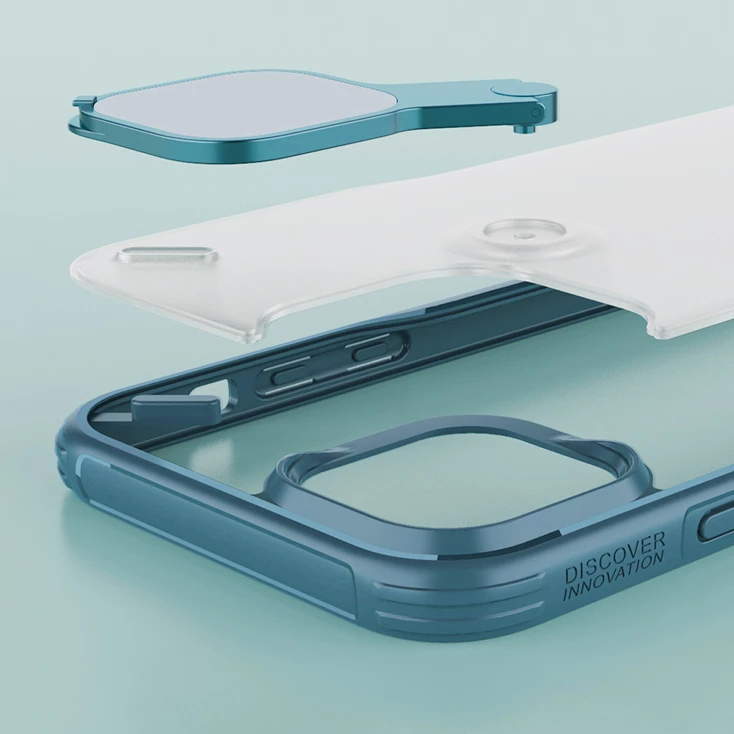 Mbështjellës Nillkin Cyclops Case për iPhone 13 Pro, me kapak kamere dhe qëndrim, i zi
