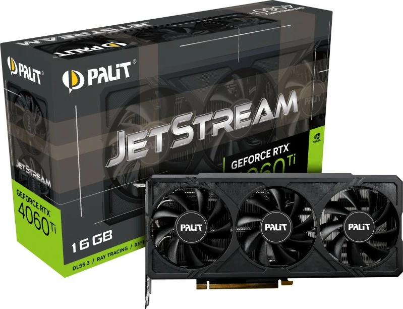 Kartelë grafike Palit GeForce RTX 4060 Ti, 16 GB, GDDR6, PCI Express 4.0, e zezë