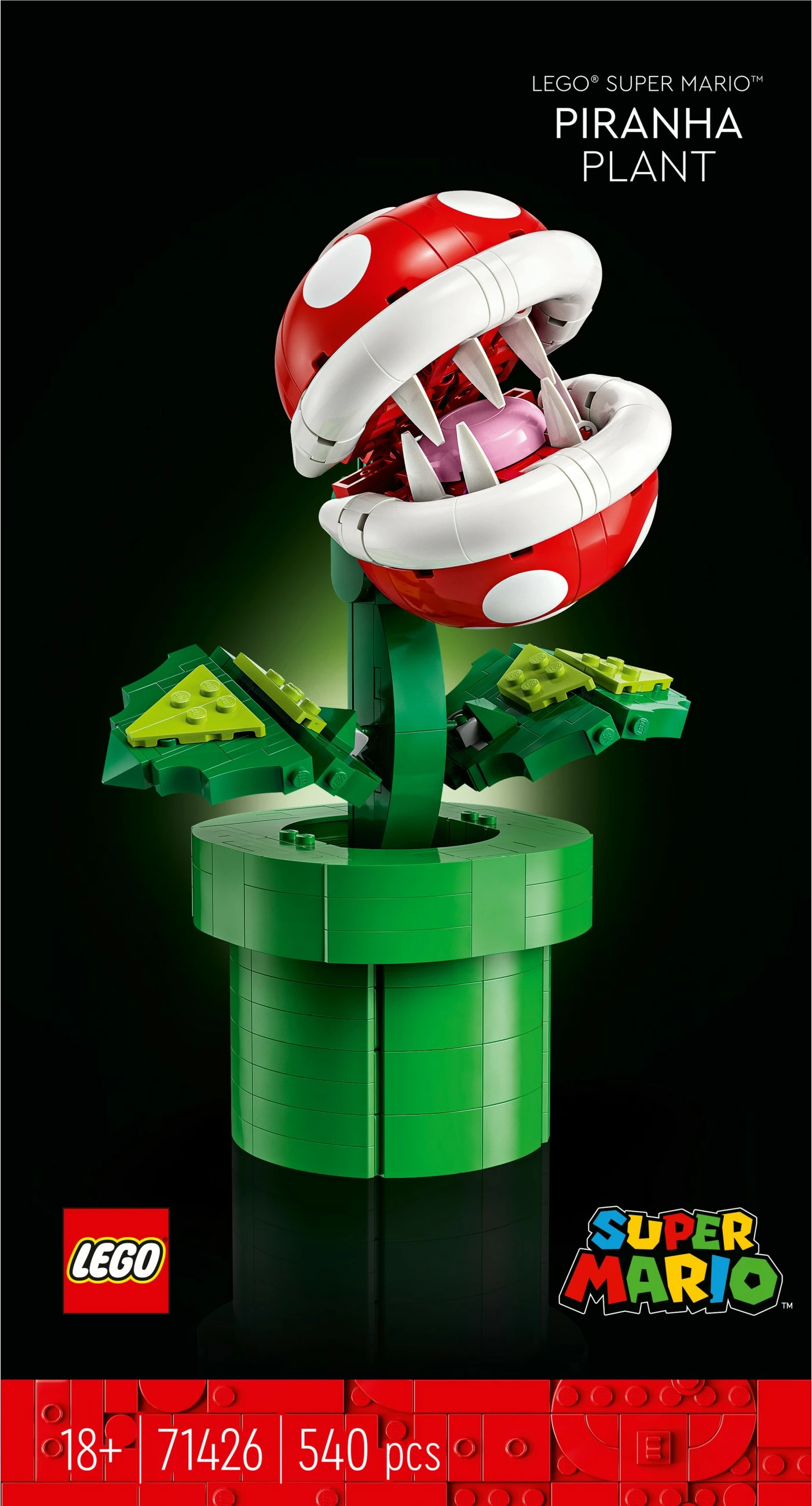 Set ndërtimi LEGO Super Mario Piranha Plant, 540 copë, shumëngjyrësh