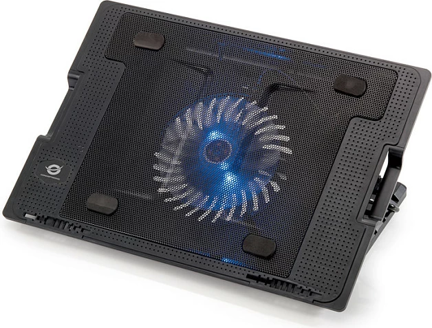 Mbajtëse ftohëse laptopi Conceptronic 1-Fan, USB-A 2.0, deri 17 inç, e zezë