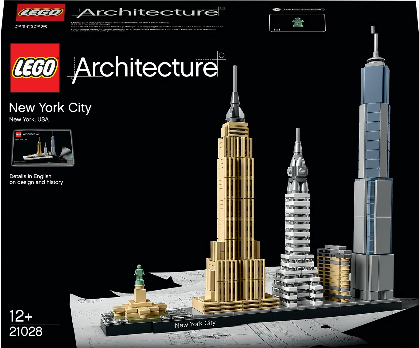 Set ndërtimi LEGO Architecture New York City 21028, 598 pjesë, shumëngjyrësh