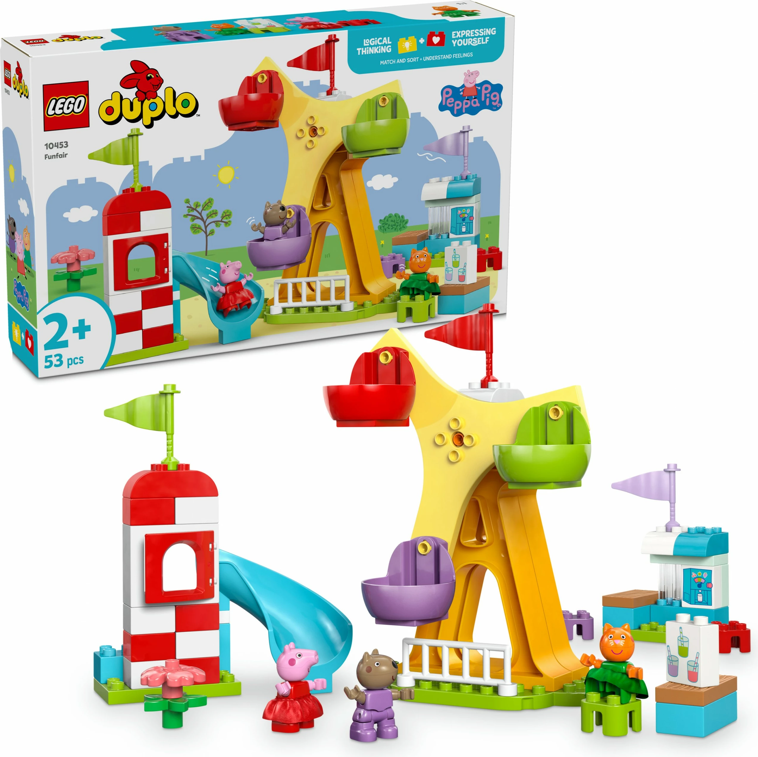 Set ndërtimi LEGO DUPLO Peppa Pig 10453, 53 pjesë, shumëngjyrësh