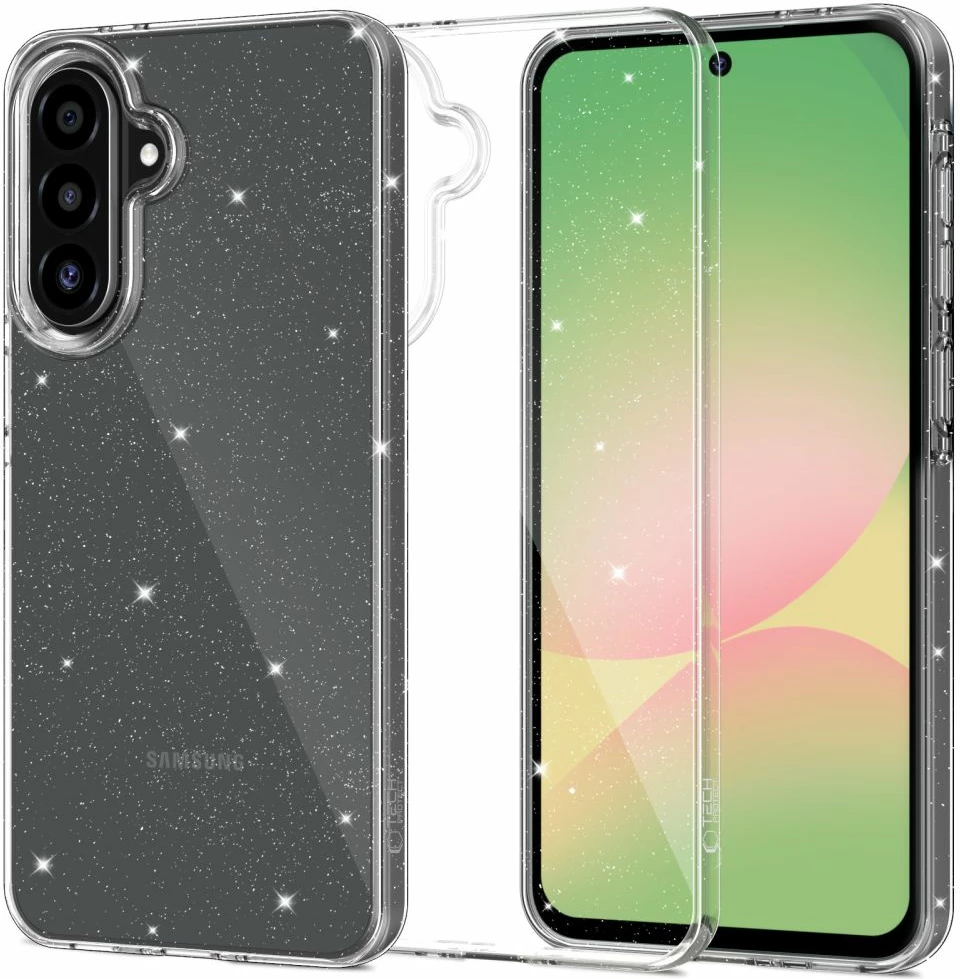 Mbështjellës Tech-Protect FlexAir për Samsung Galaxy A56 5G, Transparent Glitter