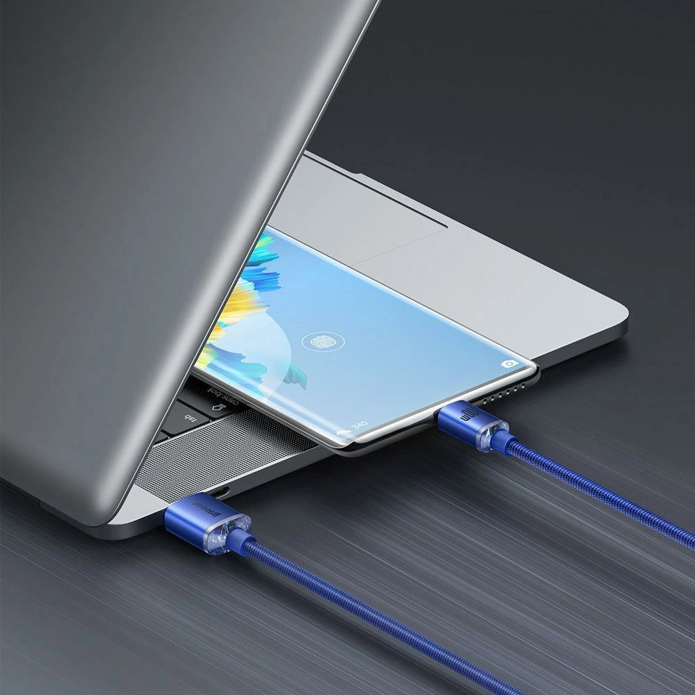 Kabllo USB-A në USB-C Baseus Crystal Shine CAJY000503 2m 100W Blu