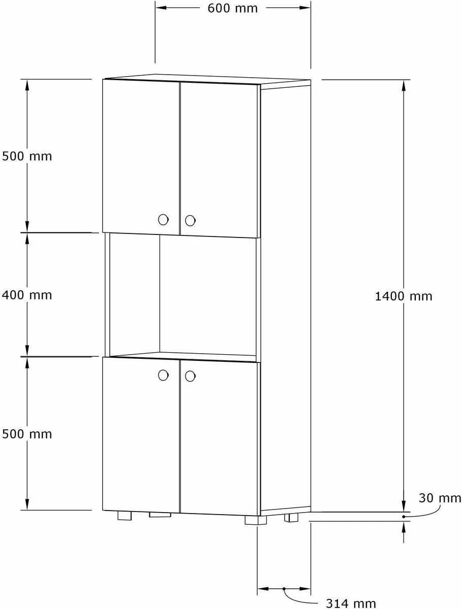 Dollap kuzhine Hanah Home, Ayaz, i bardhë