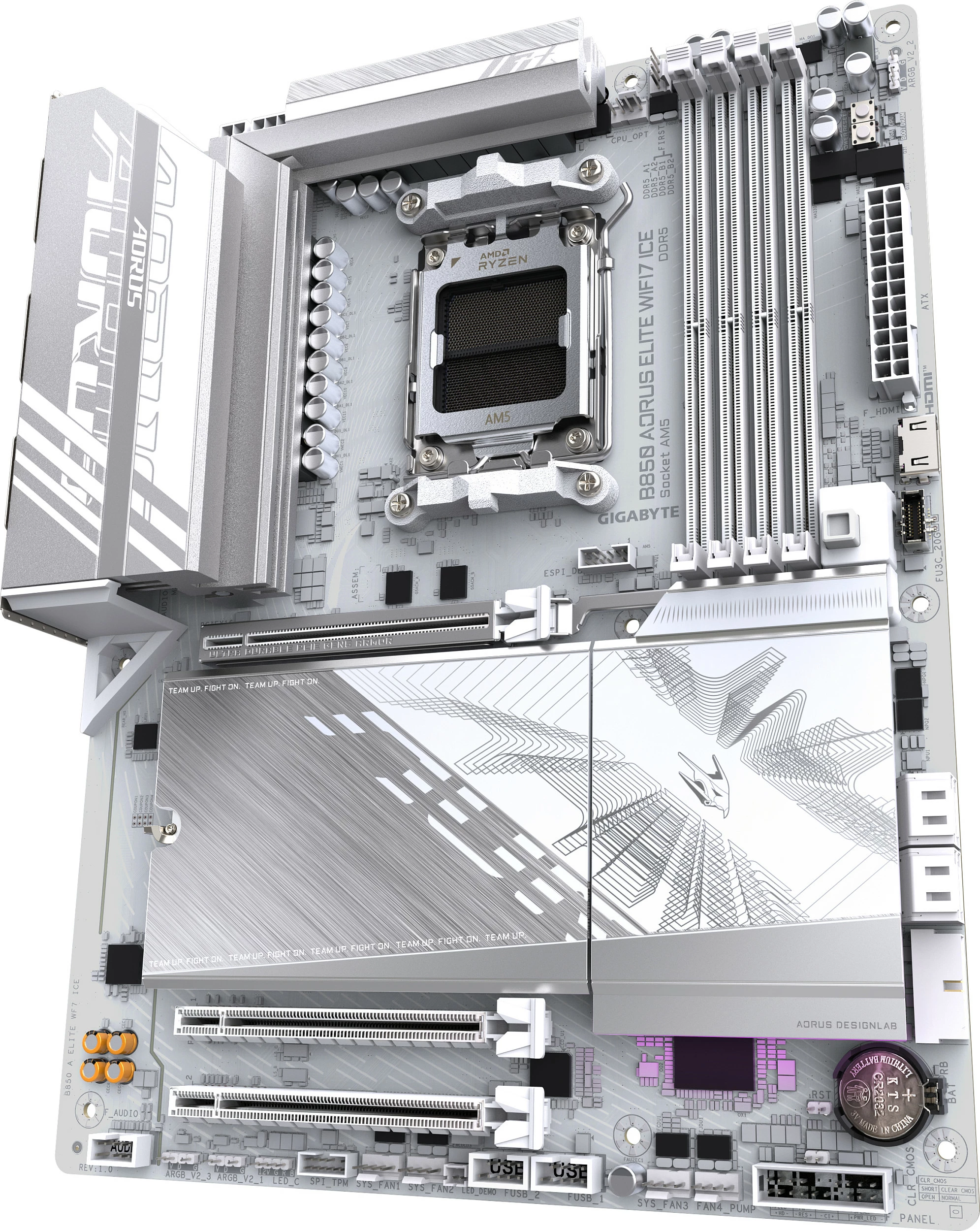 Pllakë amë Gigabyte B850 A ELITE WF7 ICE, Socket AM5, ATX, PCIe 5.0, WiFi, e bardhë
