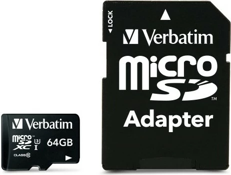 Kartelë MicroSDXC Verbatim Pro 64 GB, Class 10, UHS, e zezë