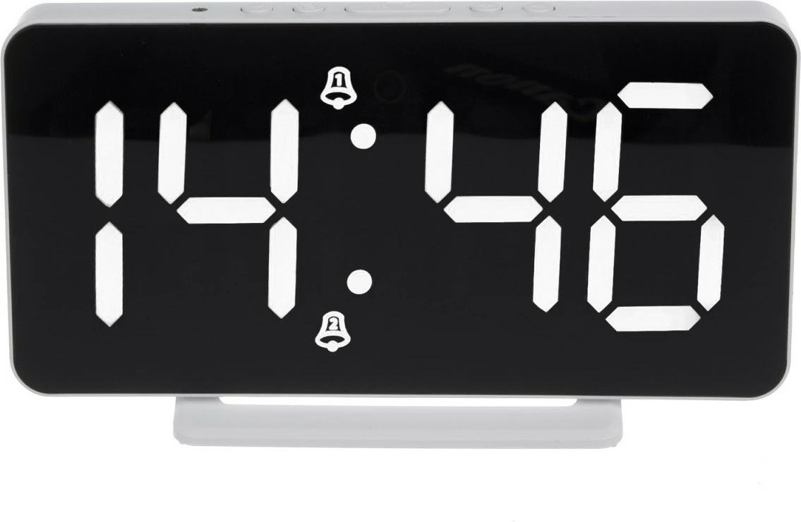 Orë alarmi dixhitale GreenBlue GB383 me termometër, e bardhë