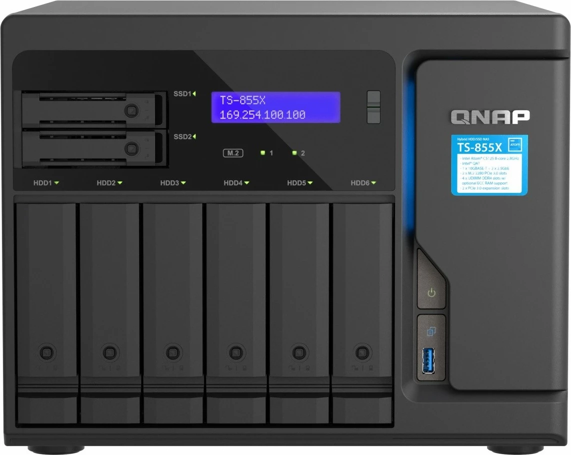 NAS QNAP TS-855X-8G, Intel Atom C5125, 8GB RAM DDR4, 8 slote HDD/SSD, i zi