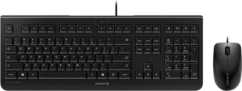 Tastierë me maus Cherry DC 2000, USB, QWERTY, full-size, e zezë