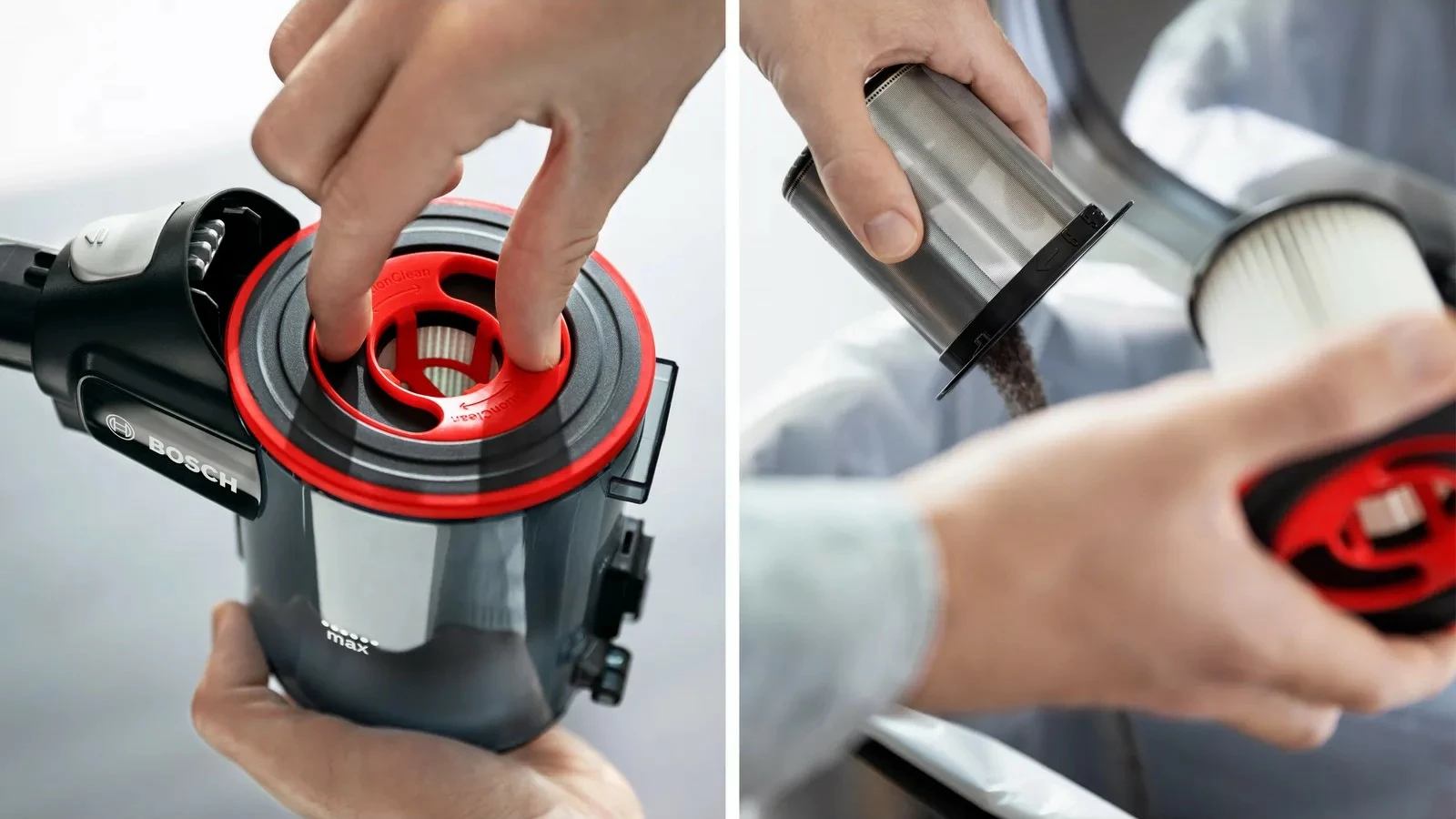 Fshesë me korrent Bosch BSS715CARP, pa qese, 0.3L, 18V, e zezë/argjendtë/e bardhë