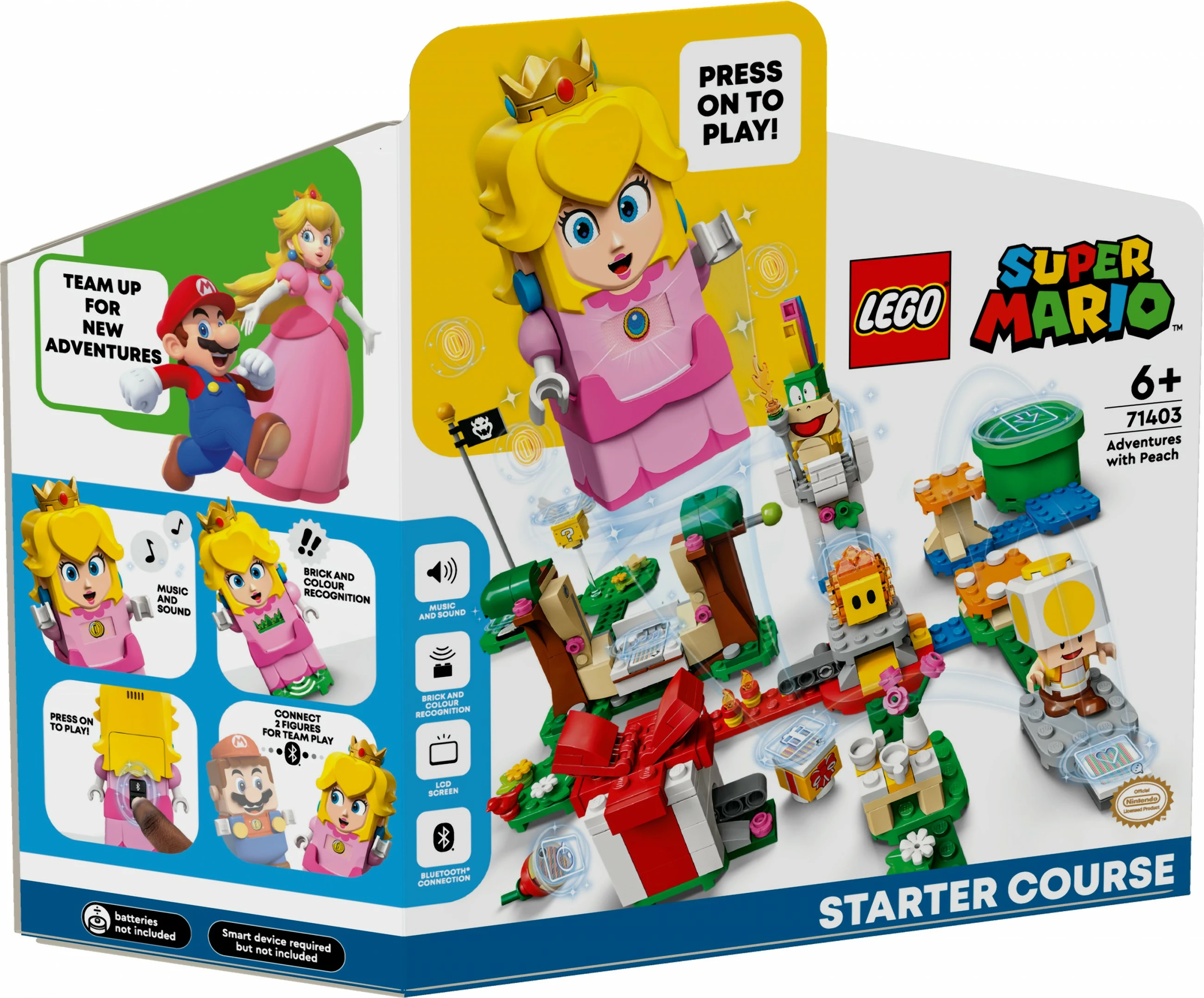 Set ndërtimi LEGO Super Mario 71403, Aventurat me Peach, figurë interaktive, shumëngjyrëshe